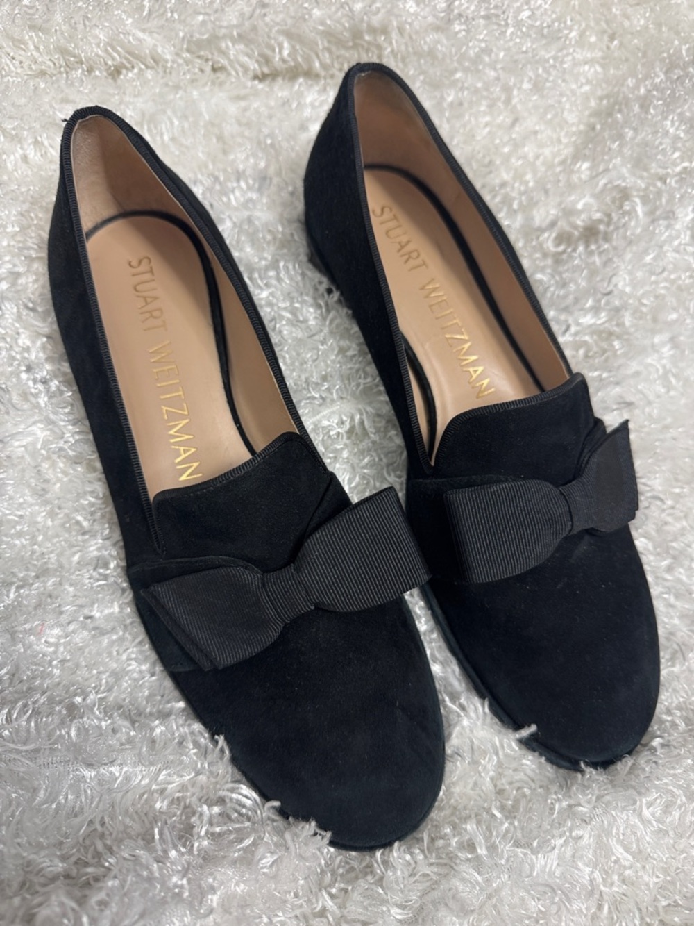 Stuart Weitzman black flats with bow women’s 7.5